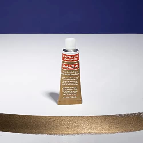AMACO Rub 'n Buff European Gold Metallic Finish Wax 15ml (0.5 Fl Oz) | Gilding Wax for Furniture Restoration & Crafts thumbnail 2