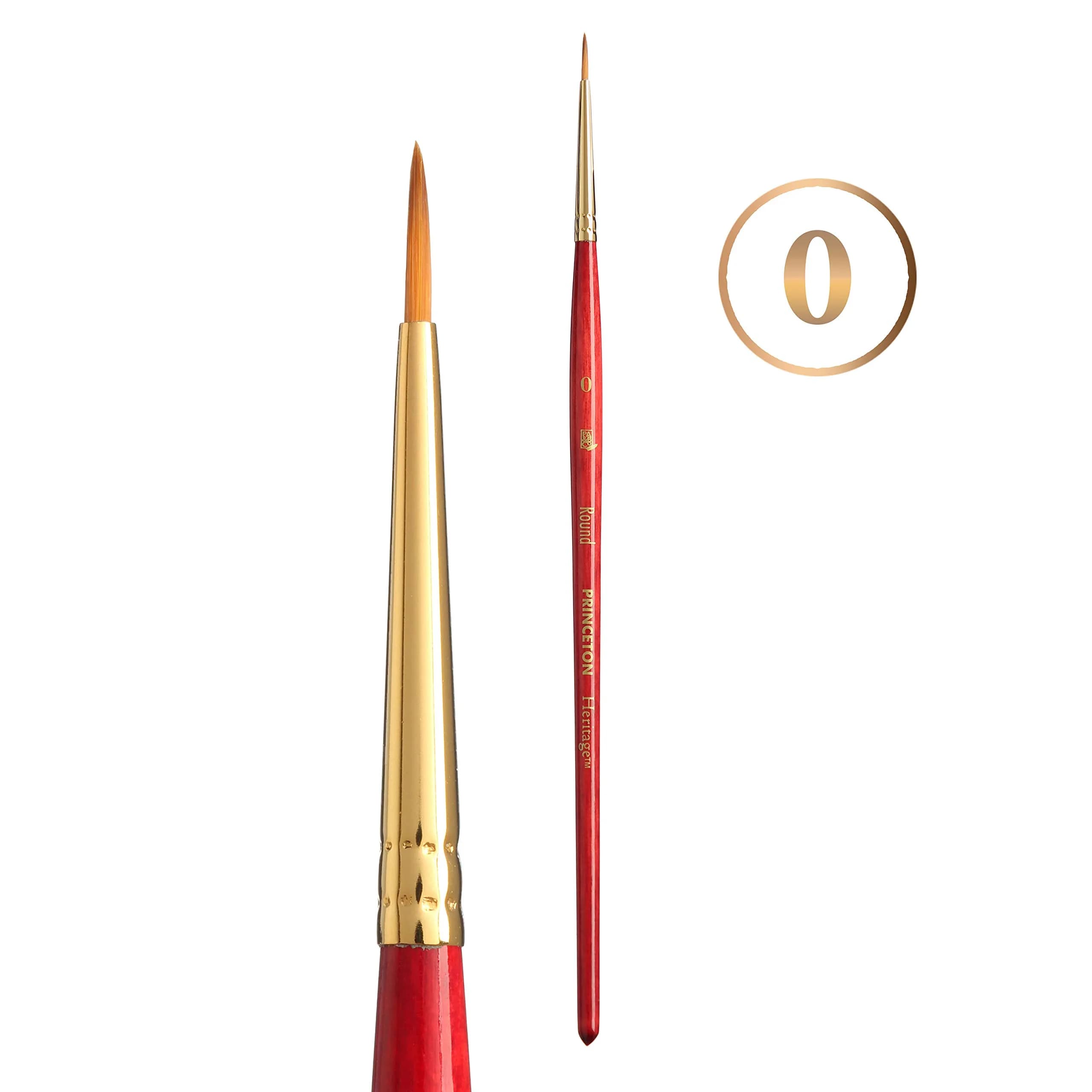 Princeton Heritage Series 4050 Synthetic Sable Watercolor Round 0 | Artist-Preferred Watercolor Brush
