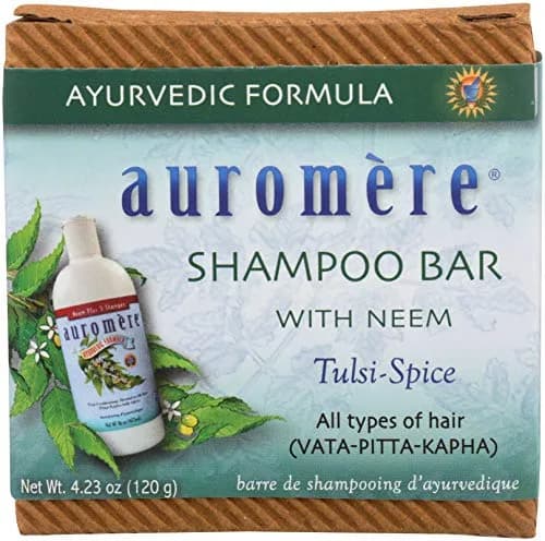 Auromere Ayurvedic Shampoo Bar, Neem & Tulsi - 4.23 Oz | All-in-One Herbal Cleansing thumbnail 1