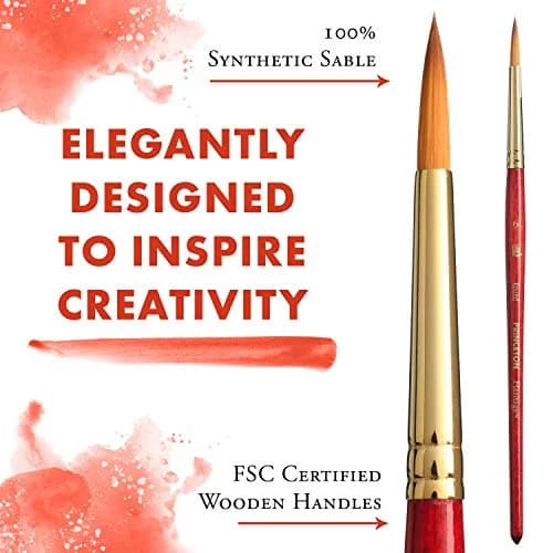 Princeton Heritage Series 4050 Synthetic Sable Watercolor Brush, Round, Size 6 | Superior Point & Spring for Watercolors thumbnail 3