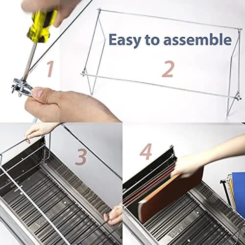 Officemate Adjustable Hanging File Frame Set of 6 | Fits 24″–27″ Spaces thumbnail 4