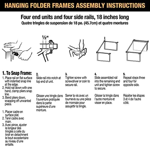 Officemate Adjustable Hanging File Frame Set of 6 | Fits 24″–27″ Spaces thumbnail 6