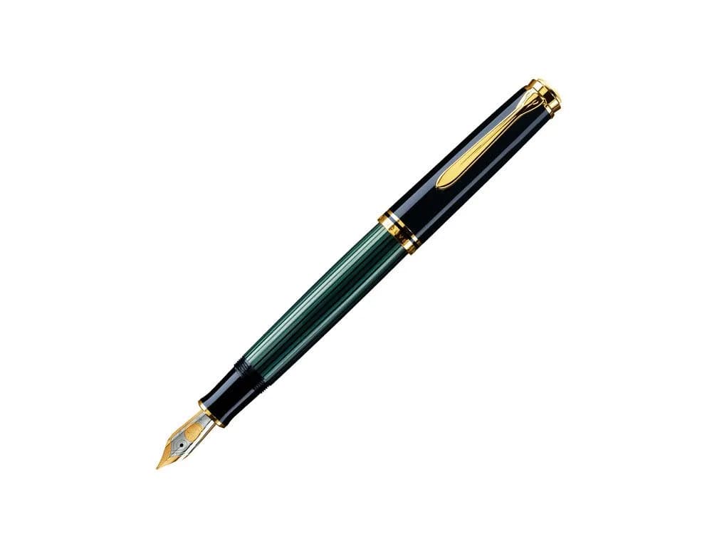 Pelikan Souverän M600 Fountain Pen, Extra-Fine Nib, Black/Green, 1 Count (Pack of 1) | Smooth Ink Flow - main product image