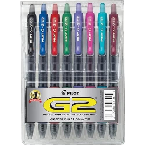 PILOT G2 Premium Gel Ink Pens, Fine Point 0.7mm, Multi-Color, 8 Count | Smooth, Refillable, Quick Drying thumbnail 1