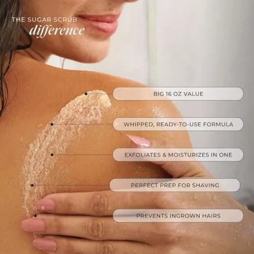 LALICIOUS Brown Sugar Vanilla Body Scrub 16oz | Gently Buffs & Moisturizes Sensitive Skin thumbnail 2