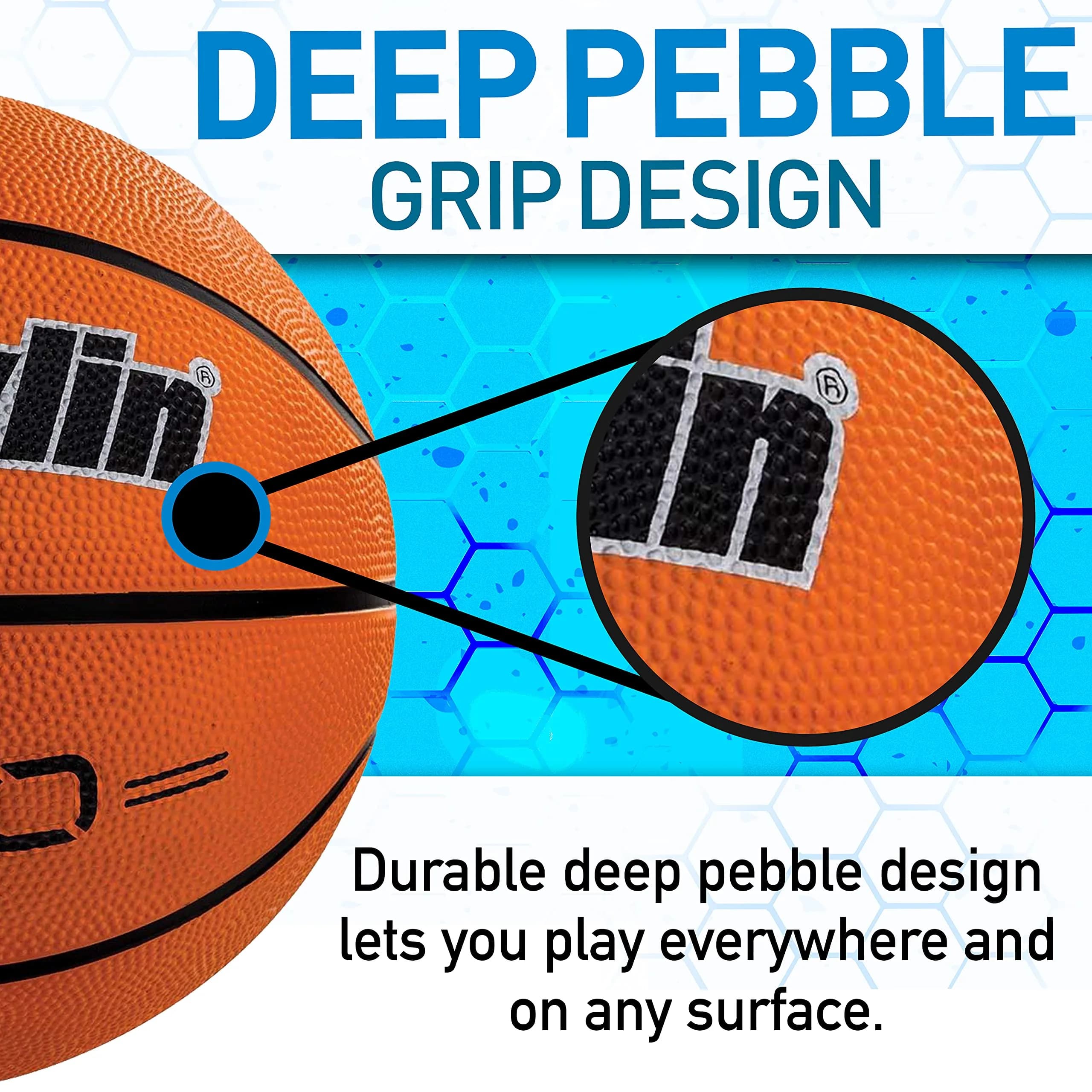 Franklin Sports Grip-Rite 100 Basketball - Official Size 7 (29.5") | All-Surface Rubber Indoor Outdoor - view 4