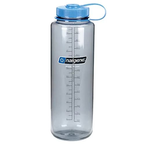 Nalgene HDPE Wide Mouth Water Bottle, Gray, 48 oz (1.5 L) | Durable & Leak-Proof for Active Lifestyles thumbnail 1
