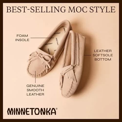 Minnetonka Kilty Suede Softsole Moccasin, 6 M US | Classic Women's Slippers with Fringed Style thumbnail 5