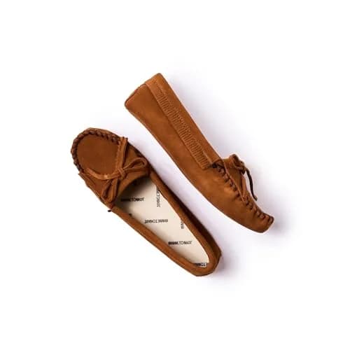 Minnetonka Kilty Suede Softsole Moccasin, 6 M US | Classic Women's Slippers with Fringed Style thumbnail 2