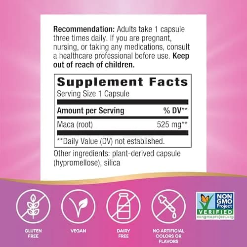 Nature's Way Maca Root Capsules 100 Count | Traditional Libido Support with 525 mg Maca thumbnail 5