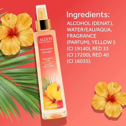 Calgon Hawaiian Ginger Body Mist 236ml (8 fl oz) | Tropical Fragrance for Women thumbnail 8