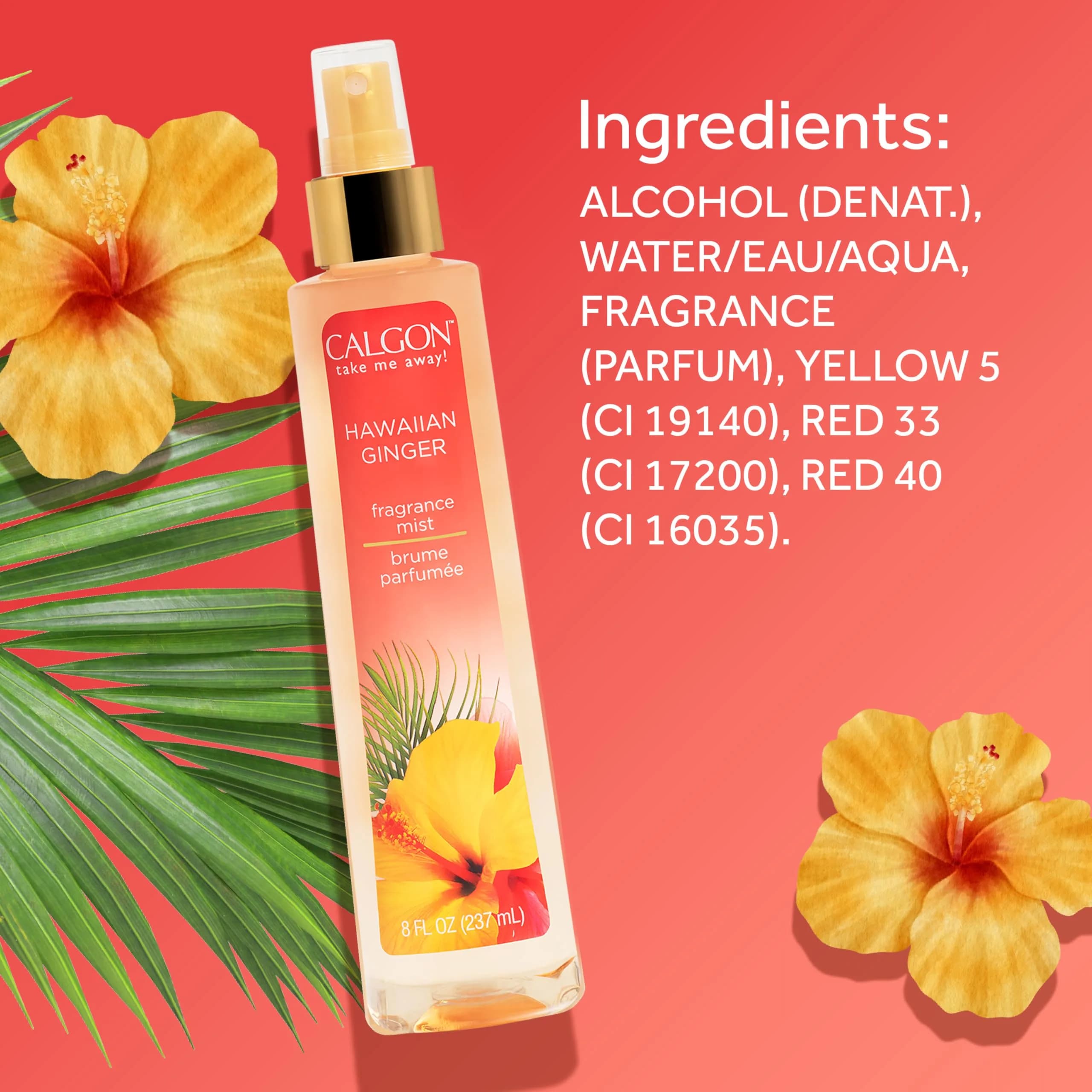 Calgon Hawaiian Ginger Body Mist 236ml (8 fl oz) | Tropical Fragrance for Women - view 8