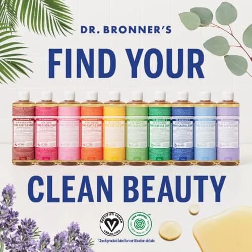 Dr. Bronner's Baby Mild Pure-Castile Liquid Soap Unscented 473ml (16 Fl Oz) | Gentle Hypoallergenic Cleanser thumbnail 9