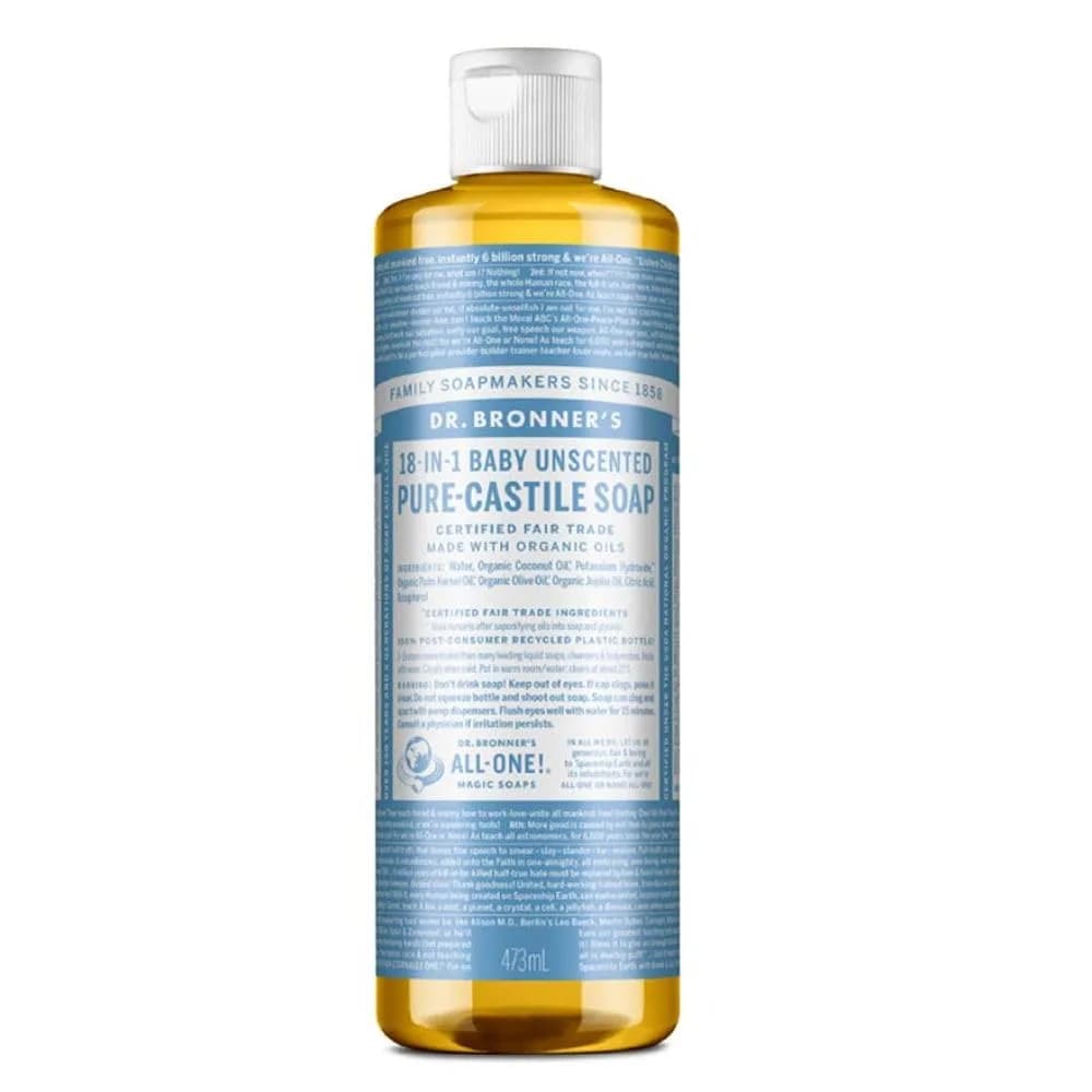 Dr. Bronner's Baby Unscented Pure-Castile Liquid Soap 946ml (32 Fl Oz) | Made with Regenerative Organic Certified Oils — 16 Fl Oz