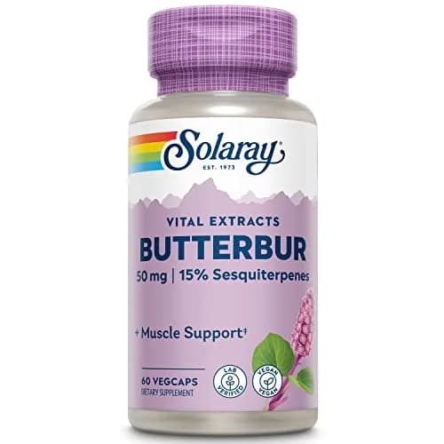SOLARAY Butterbur Root Extract 50 mg Supplement | 60 Veg Caps for Vascular Smooth Muscle, Respiratory & Urinary Health thumbnail 1