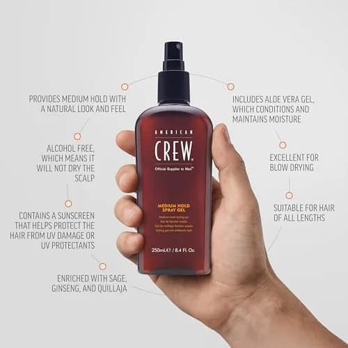 American Crew Men's Hair Spray, Medium Hold, 8.45 Fl Oz | Natural Look, Alcohol-Free thumbnail 3