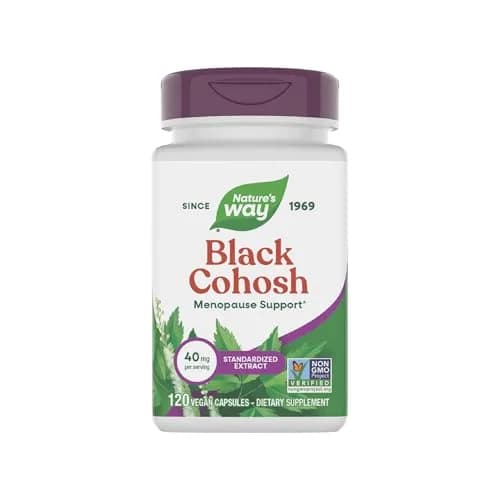 Nature's Way Black Cohosh Menopause Support Supplement for Women 120 Count | Standardized Extract Capsules for Hot Flashes & Night Sweats thumbnail 1