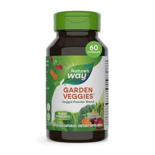 Nature's Way Garden Veggies, Vegetable Supplement, Superfood Blend, 60 ct | Plant-Based Vegetable Capsules for Daily Wellness thumbnail 1