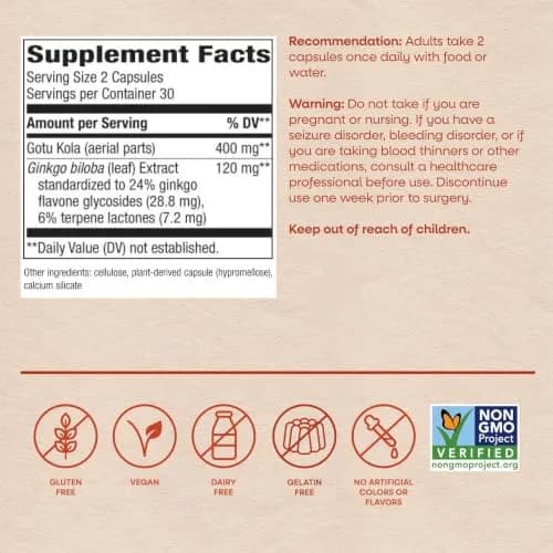 Nature's Way Ginkgo Biloba 60 ct | Supports Memory & Concentration* thumbnail 6