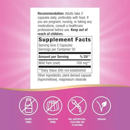 Nature's Way Wild Yam Root Capsules 700 mg 100 Count | Traditional Women's Health Support thumbnail 5