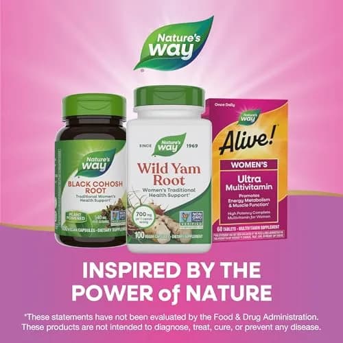 Nature's Way Wild Yam Root Capsules 700 mg 100 Count | Traditional Women's Health Support thumbnail 7