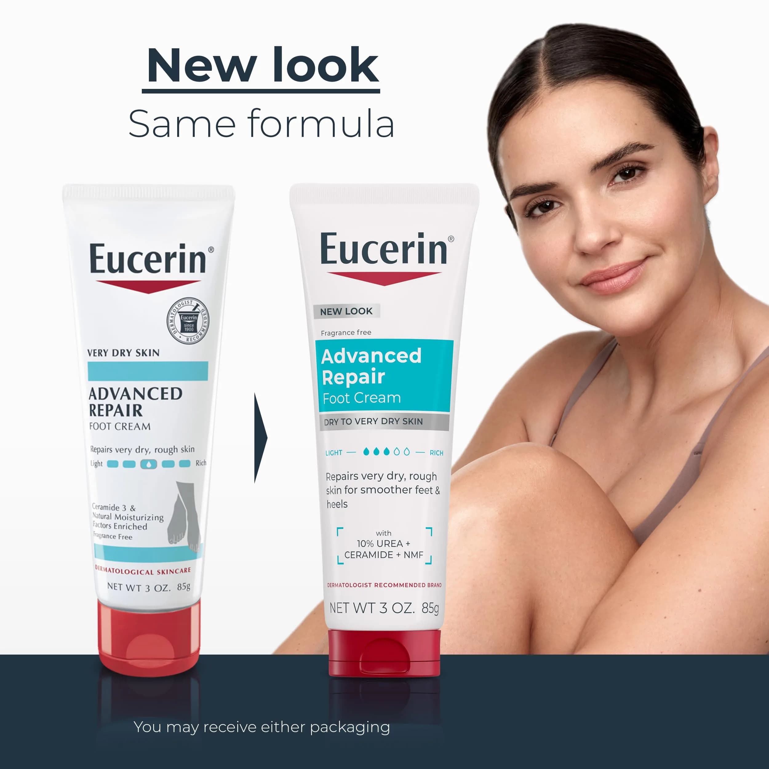 Eucerin Advanced Repair Foot Cream, Urea Enriched, Unscented 261ml (9 Fl Oz) | Triple Moisturizing Complex for Dry Feet - view 2