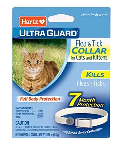 Hartz UltraGuard Flea & Tick Collar for Cats and Kittens, 7 Month Protection, White | Water-Resistant Breakaway Safety Release — White