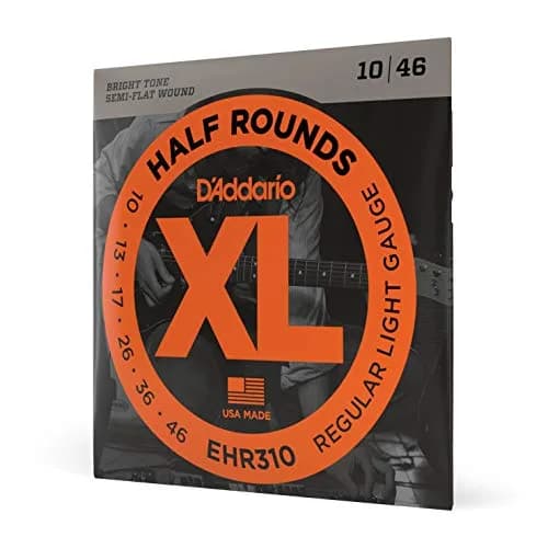 D'Addario XL Half Rounds Electric Guitar Strings EHR310 Regular Light 10-46 | Smooth Feel, Reduced Finger Noise thumbnail 1