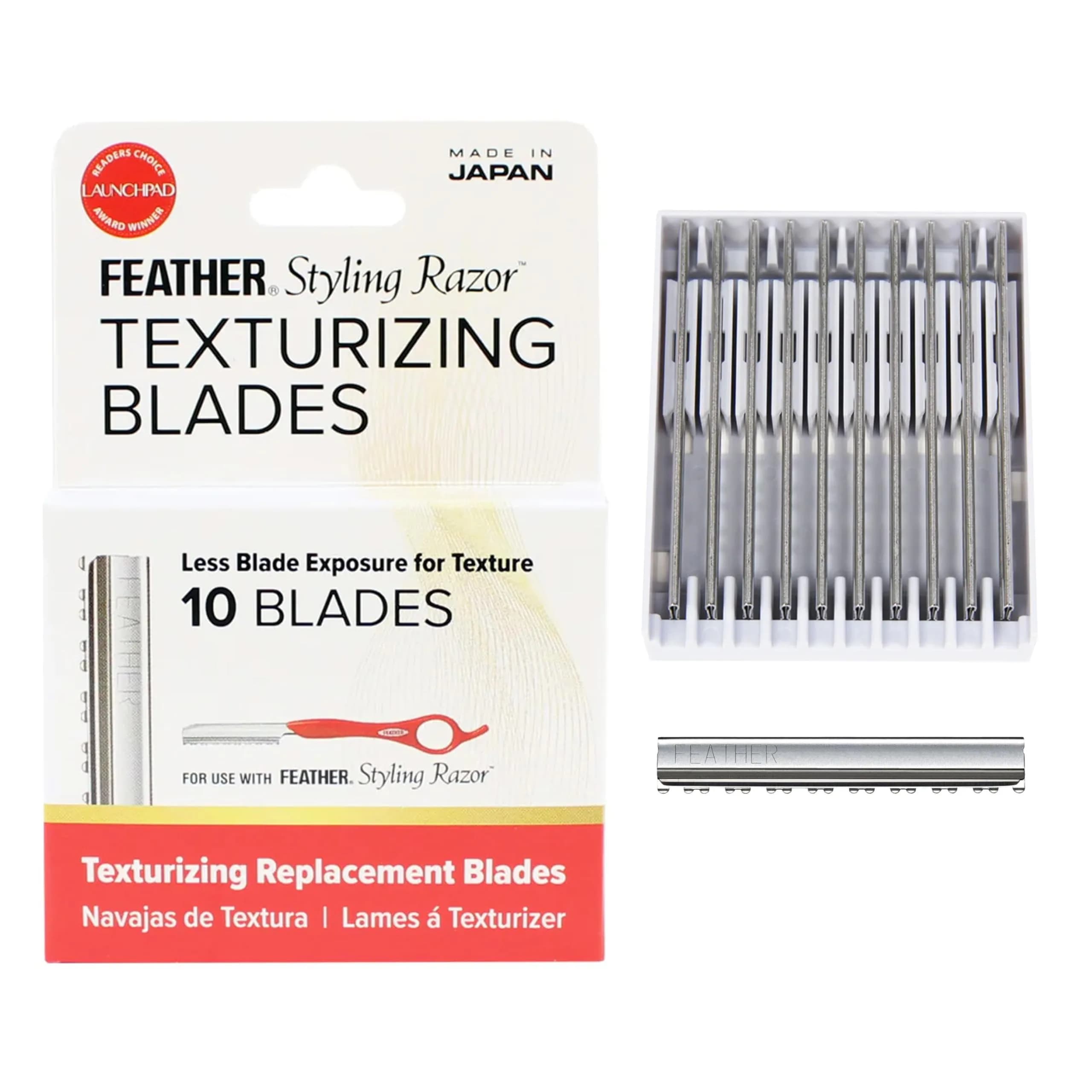 Feather Texturizing Razor Blades 10 Pack | Precision Hair Volume & Style (70-120 chars) — Silver