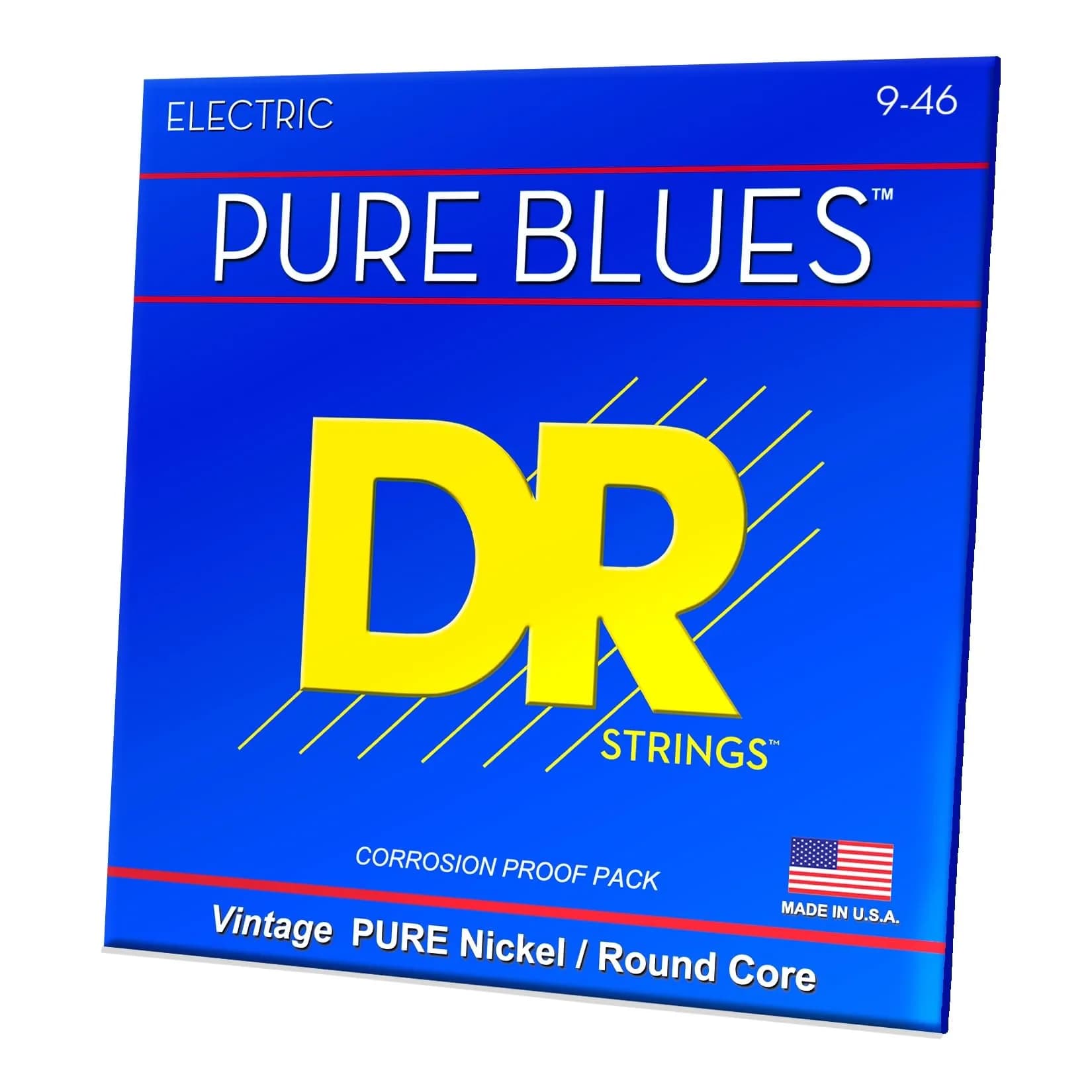DR Strings PURE BLUES Pure Nickel Electric Guitar Strings 9-46 | Rich Vintage Tone & Smooth Playability — Light to Medium (9-46)