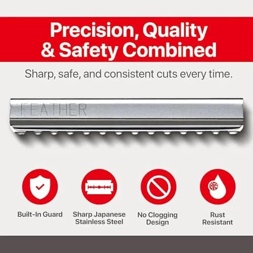 Feather Styling Razor Blades - Hair Cutting Replacement Pack 10 Ct | Precision Japanese Blades for Salon & Home Use thumbnail 2