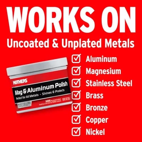 Mothers Mag & Aluminum Polish 283g (10 oz) | Brilliant Shine for Automotive Metals thumbnail 5
