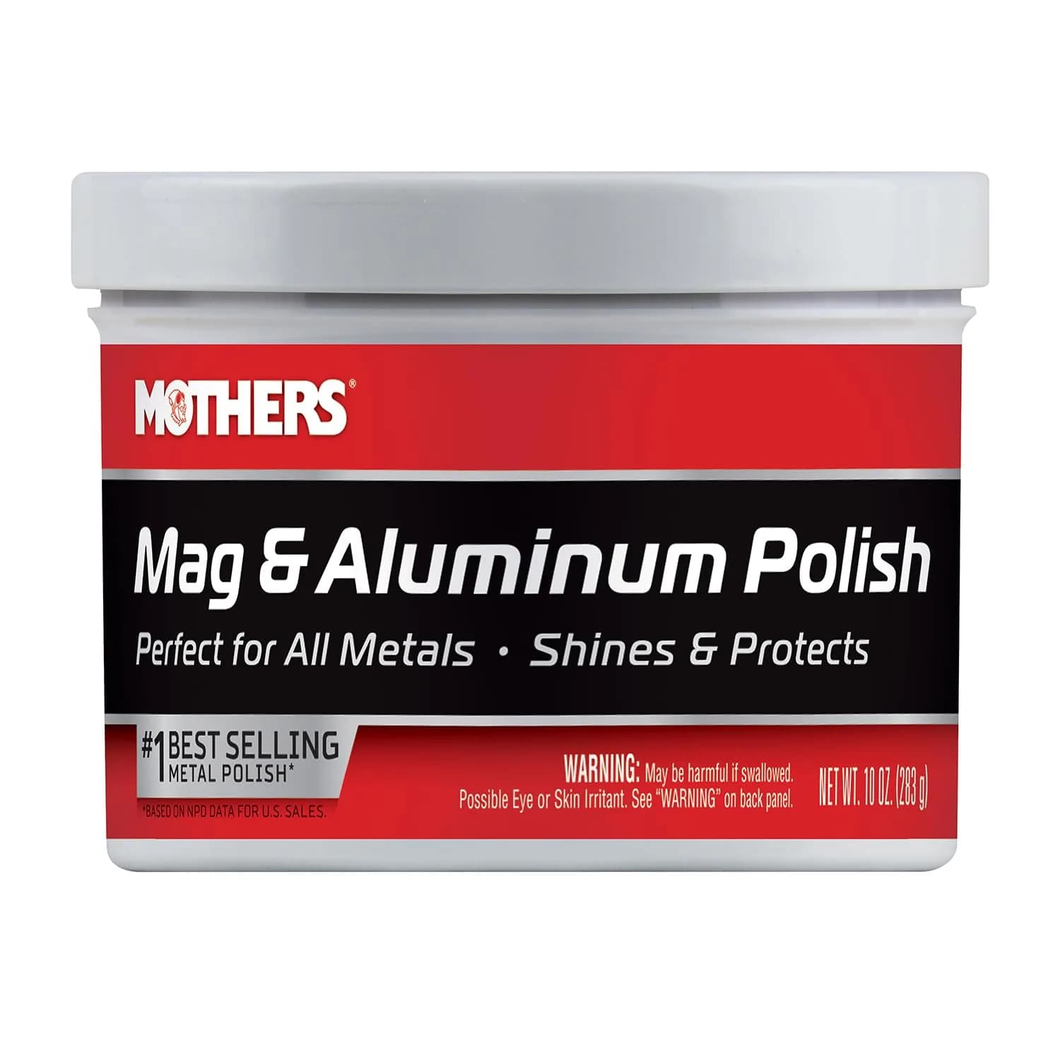 Mothers Mag & Aluminum Polish 283g (10 oz) | Brilliant Shine for Automotive Metals - main product image