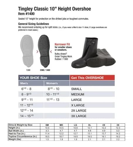TINGLEY Womens 10-inch Overshoe With Button Mid Calf Boot | Waterproof, Slip-Resistant, Heavy Duty thumbnail 4