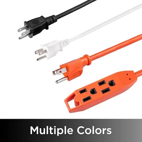 UltraPro 50 Ft Indoor Extension Cord 3 Outlet Power Strip | Heavy Duty 16 Gauge, Orange, ETL Listed thumbnail 6