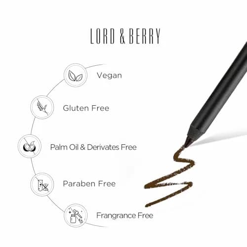 Lord & Berry Smudgeproof Waterproof Eye Liner - Vegan, Long Lasting, Brown | Easy to Use, 0.04 Oz thumbnail 7