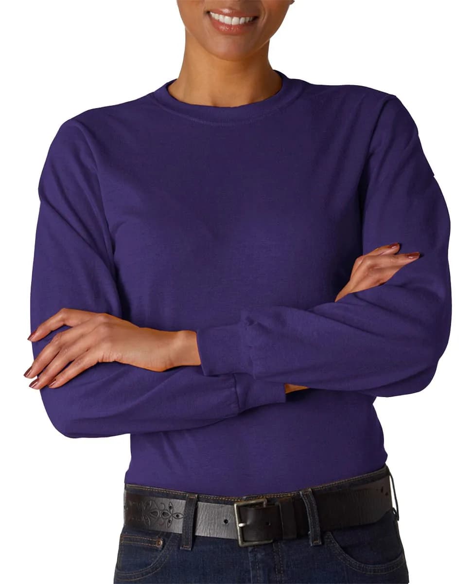 Jerzees Adult 5.6 oz. DRI-POWER® ACTIVE Long-Sleeve T-Shirt L Deep Purple | Supportive, Durable, Cotton-Poly Blend — Deep Purple