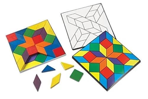 Learning Resources Parquetry Blocks & 20 Pattern Cards | Geometric Shapes & Pattern Recognition (25cm x 25cm x 4.45cm) thumbnail 4