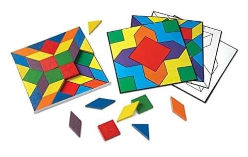Learning Resources Parquetry Blocks & 20 Pattern Cards | Geometric Shapes & Pattern Recognition (25cm x 25cm x 4.45cm) thumbnail 3