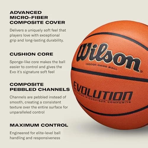 Wilson Evolution Indoor Game Basketball, Size 6 (28.5") | NFHS Approved thumbnail 5