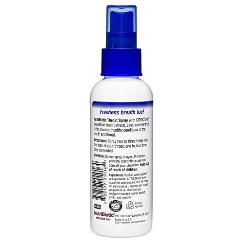NutriBiotic Throat Spray with GSE, Zinc & Menthol 118ml (4 Fl Oz) | Soothing Sore Throat Support thumbnail 2