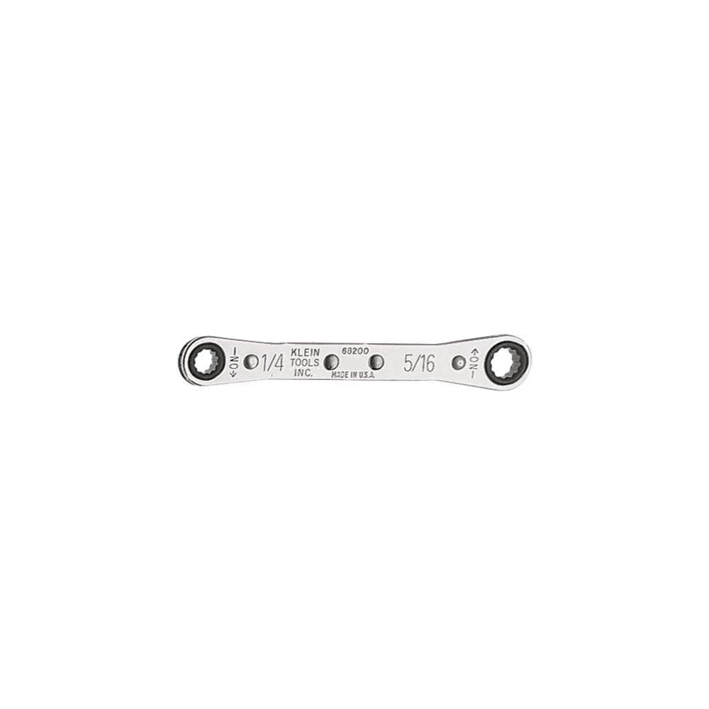 Klein Tools 68200 Ratcheting Box Wrench 1/4-Inch x 5/16-Inch | Chrome Plated Finish — Silver
