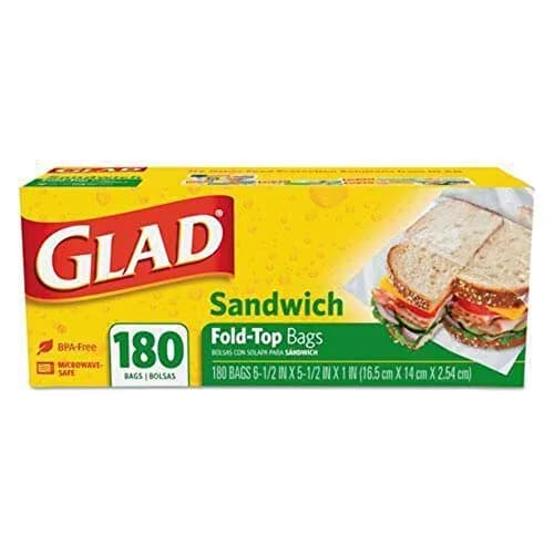 Glad Fold Top Sandwich Bags 180-Count | Pleated Bottom for More Fill thumbnail 2