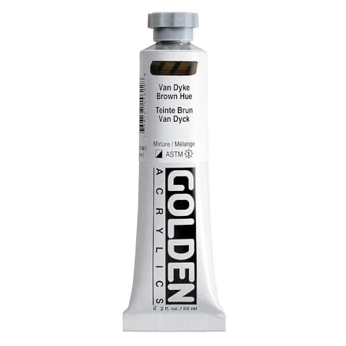GOLDEN Heavy Body Acrylics Van Dyke Brown Hue 2 fl. oz. | Thick, smooth, professional-grade acrylic paint thumbnail 1