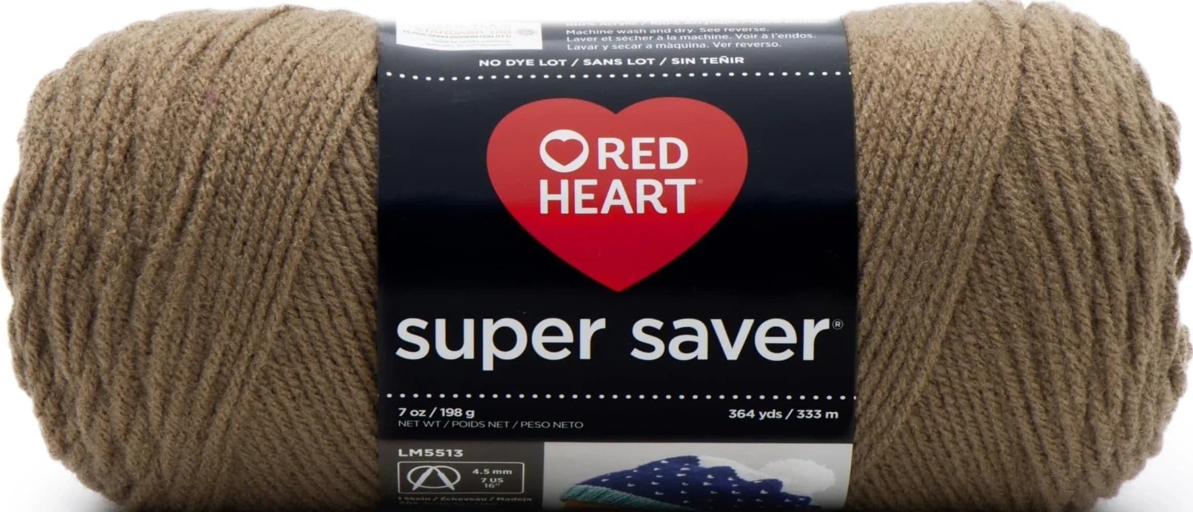 Red Heart Super Saver Yarn Cafe Latte | 198g (7oz) Solids | USA Import — Cafe Latte