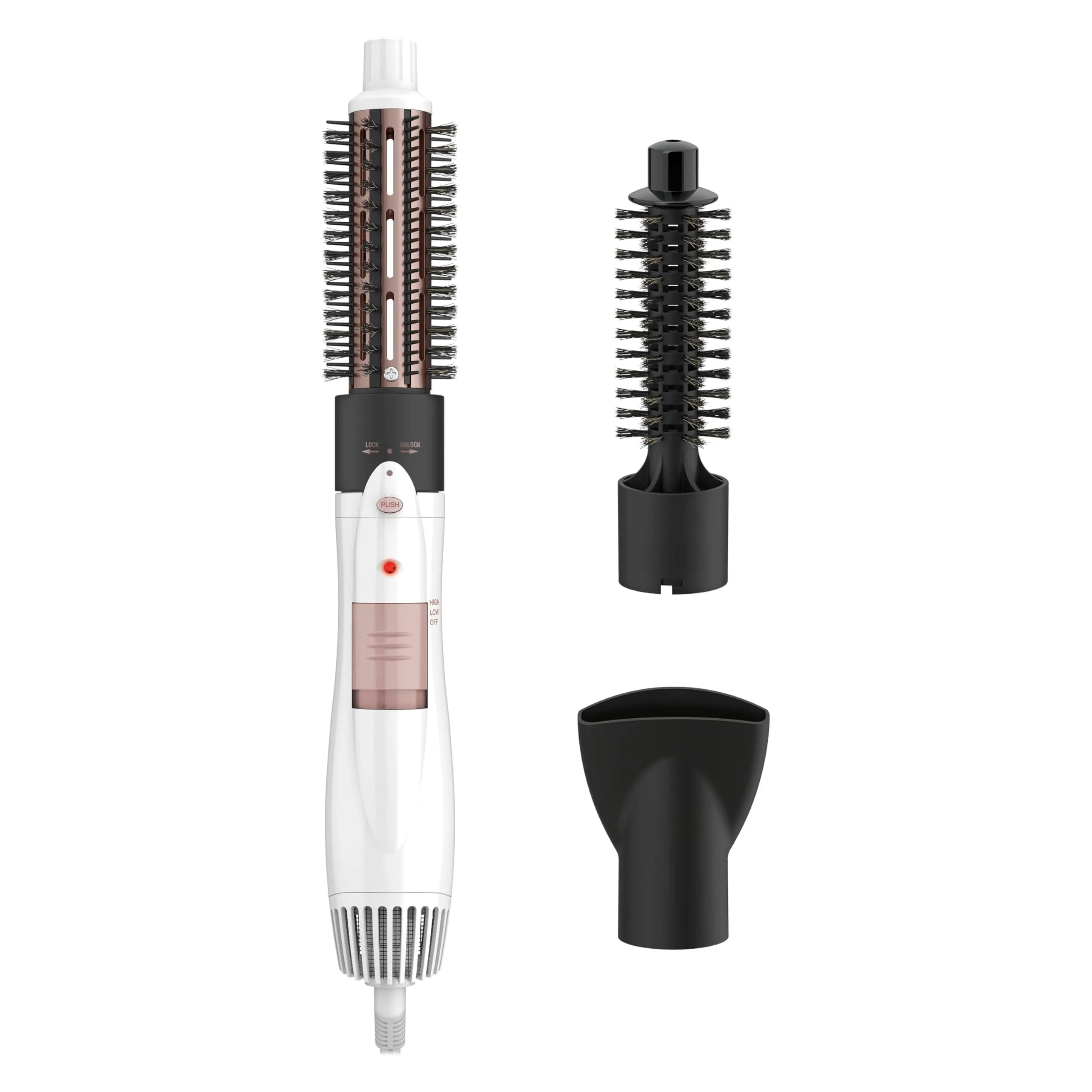 Conair Double Ceramic 3-in-1 Hot Air Brush White | Styles Curls & Straight Hair
