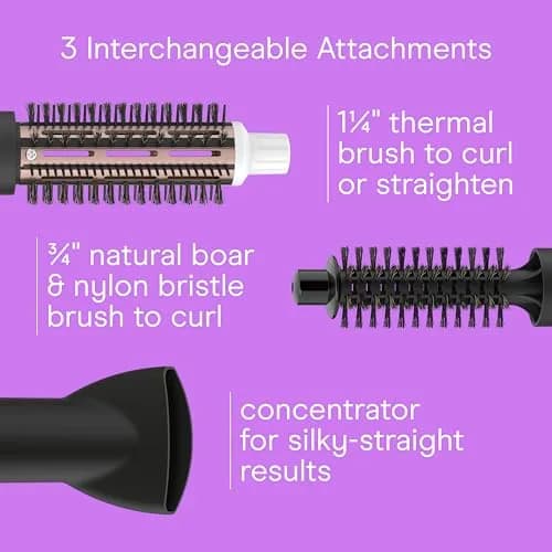 Conair Double Ceramic 3-in-1 Hot Air Brush White | Styles Curls & Straight Hair thumbnail 3