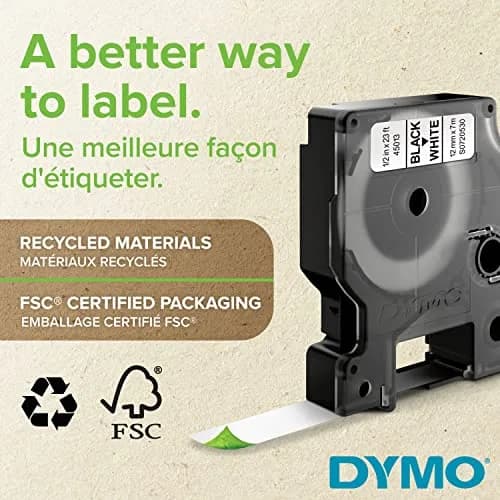 DYMO D1 Standard Labelling Tape 12mm (0.47 in) x 7m - Blue on White | Compatible with LabelManager Series thumbnail 2