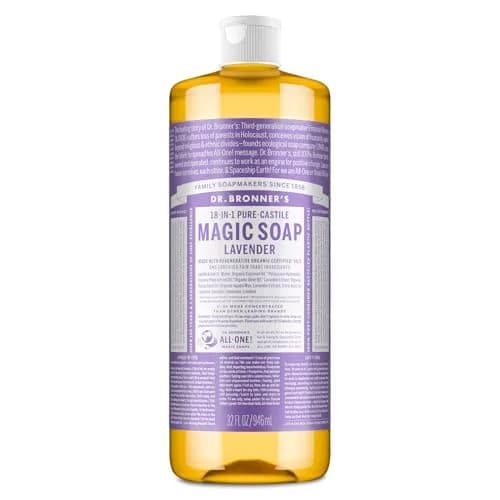Dr. Bronner's Pure-Castile Liquid Soap Lavender 946ml (32 Fl Oz) | 18-in-1 Uses for Face, Body, Hair, Laundry, Pets & Dishes thumbnail 1