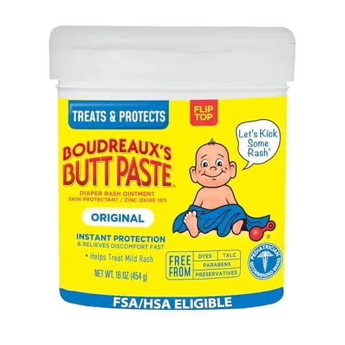 Boudreaux's Butt Paste Original Diaper Rash Cream with Zinc Oxide 16 oz (454 g) | Fast Relief for Baby Skin thumbnail 1